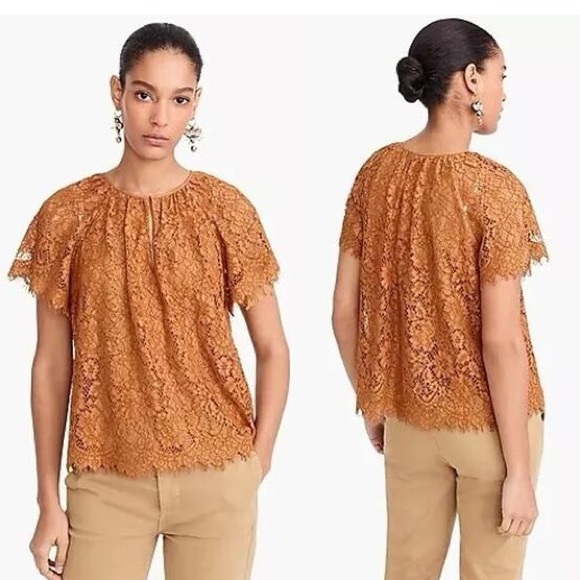 J. Crew Tops - NWT J Crew Lace Keyhole Neckline Top